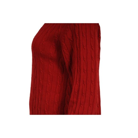 Sutton Studio Cashmere Womens Turtleneck Sweater Medium Red Cable Pullover - Picture 9 of 12